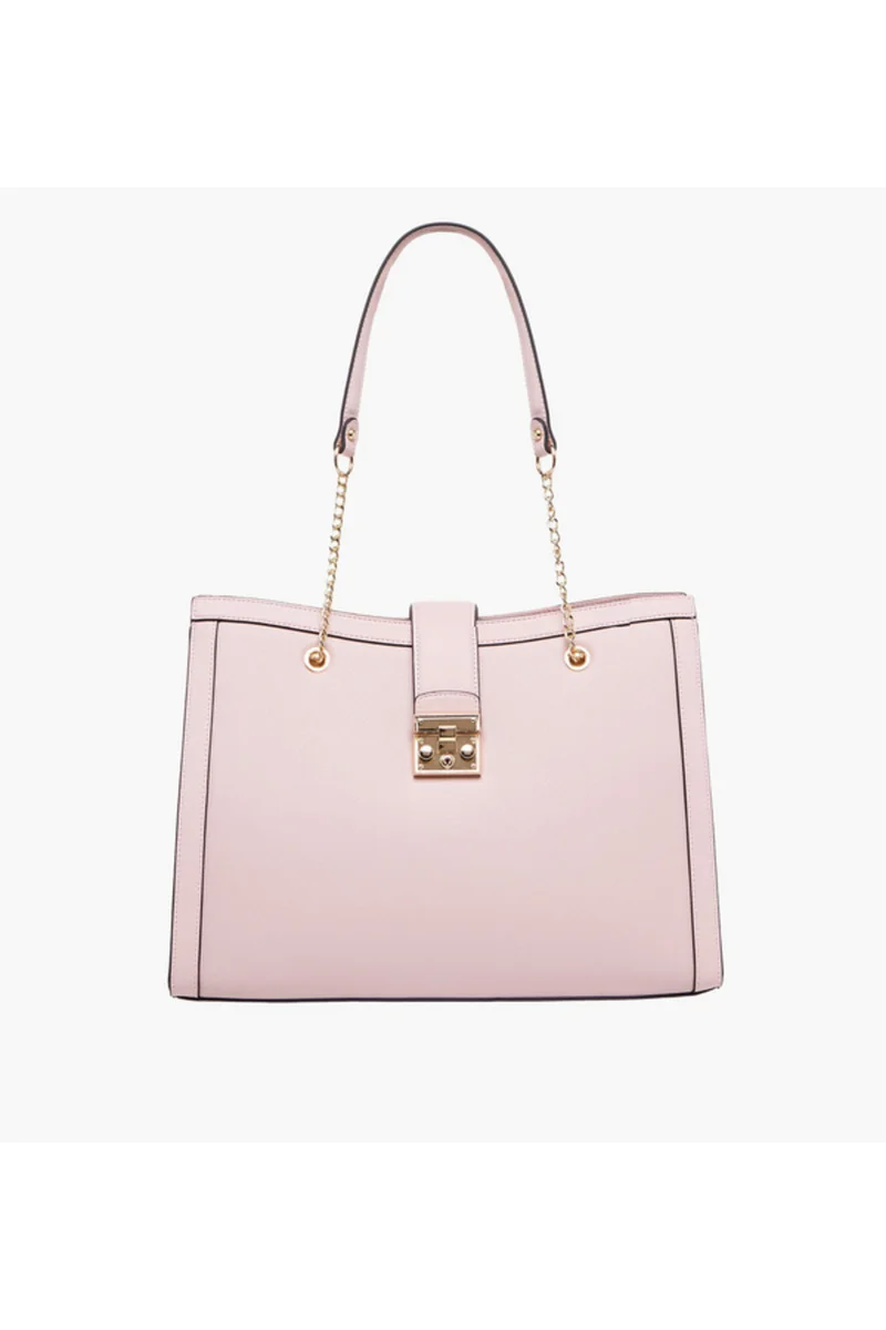 ساشا Textured Tote Bag with Chain Handles